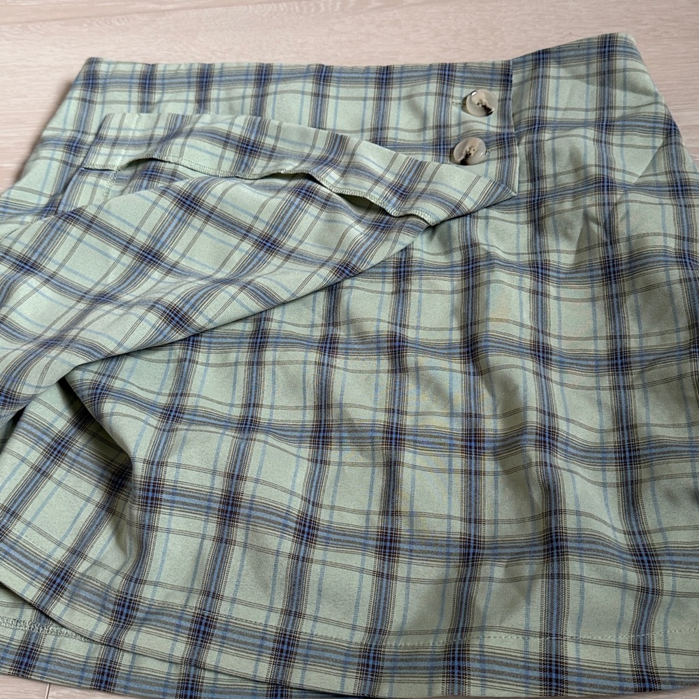 ✨Rumor Vintage Stylish Green Plaid Mini Skirt - Picture 5 of 8